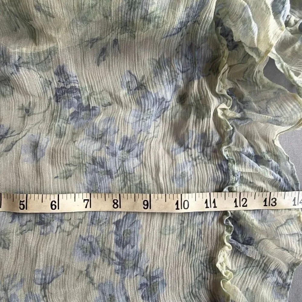 Ralph Lauren Sample Silk Crinkle Scarf Blooming Florals Country